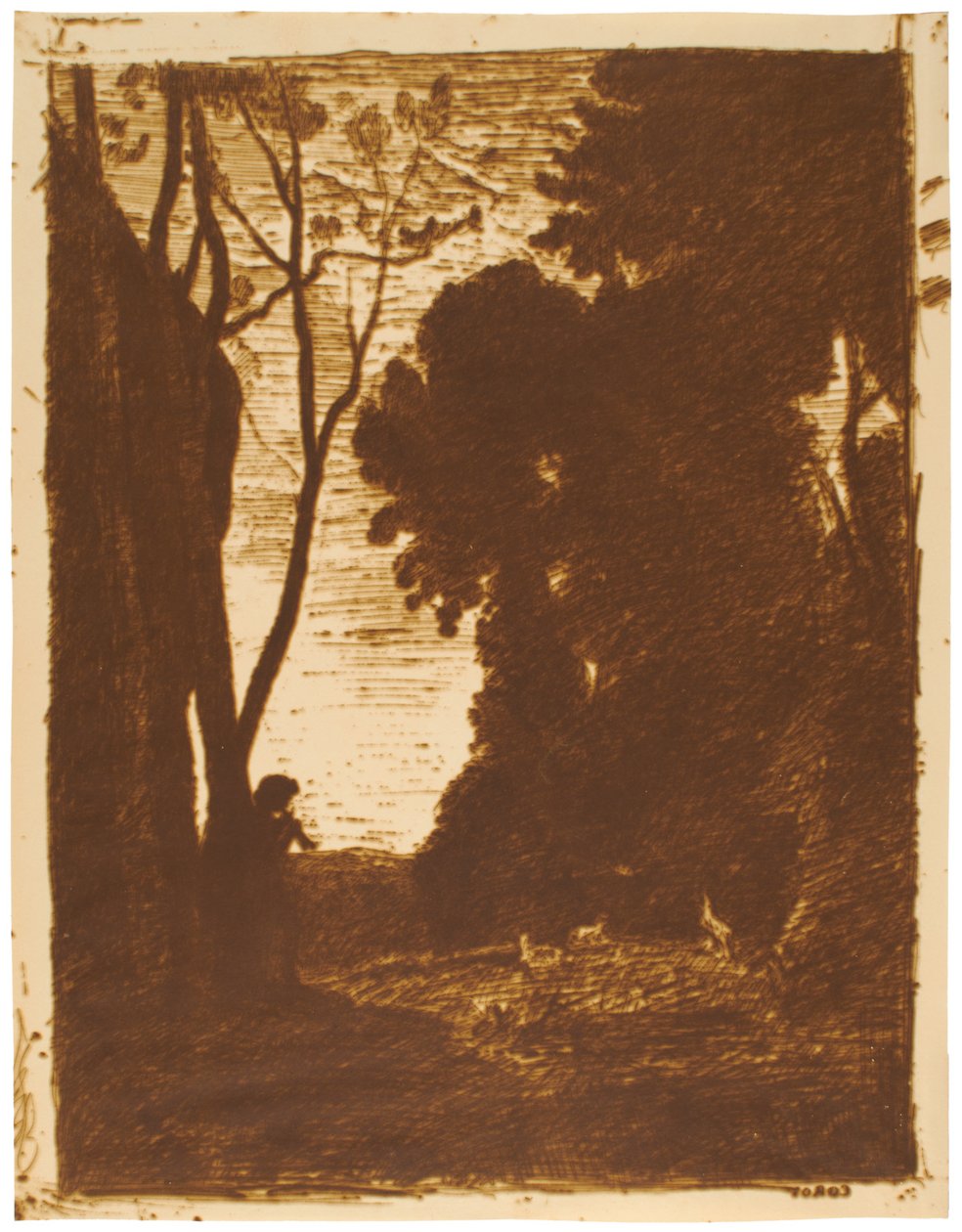 Der kleine Hirte, 2. Platte door Jean-Baptiste-Camille Corot
