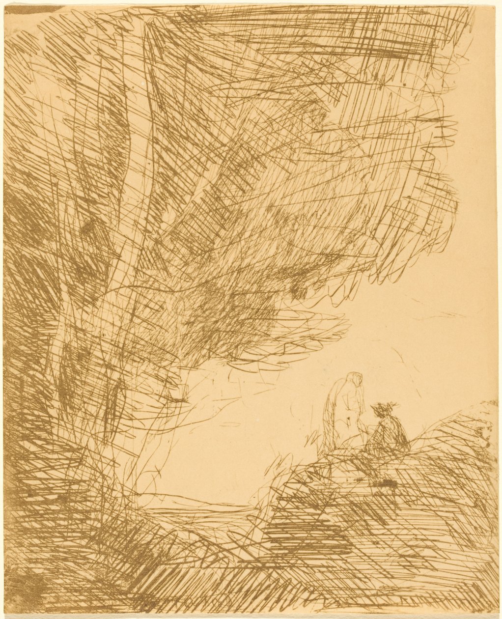 Der Dichter und seine Muse door Jean-Baptiste-Camille Corot