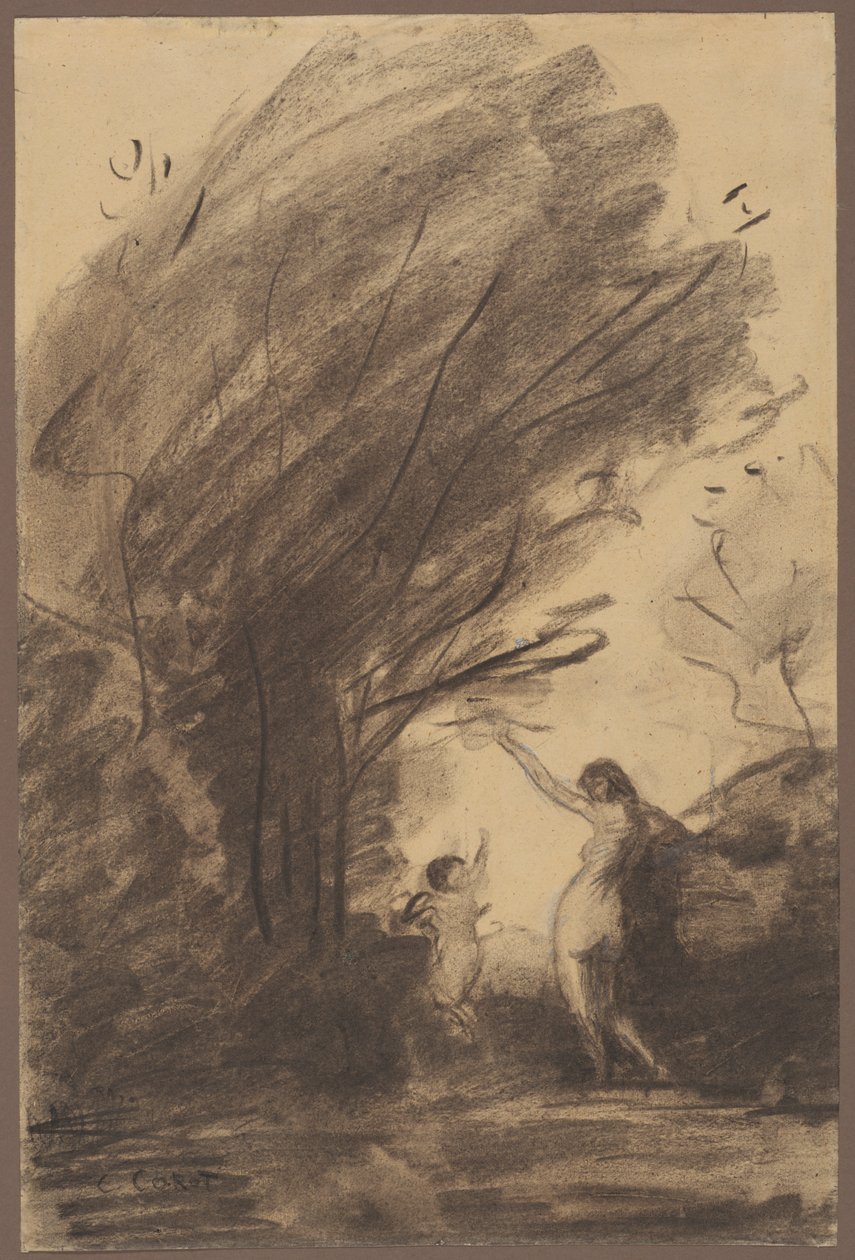 Venus ontwapent Cupido door Jean-Baptiste-Camille Corot