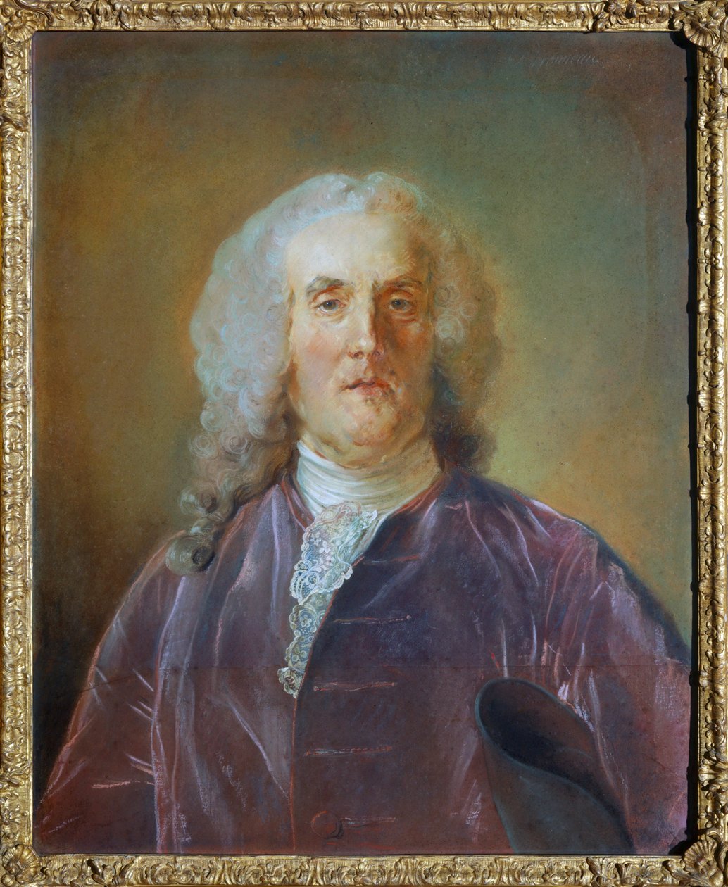 Portret van Abraham Van Robais ... door Jean Baptiste (attr. to) Perronneau