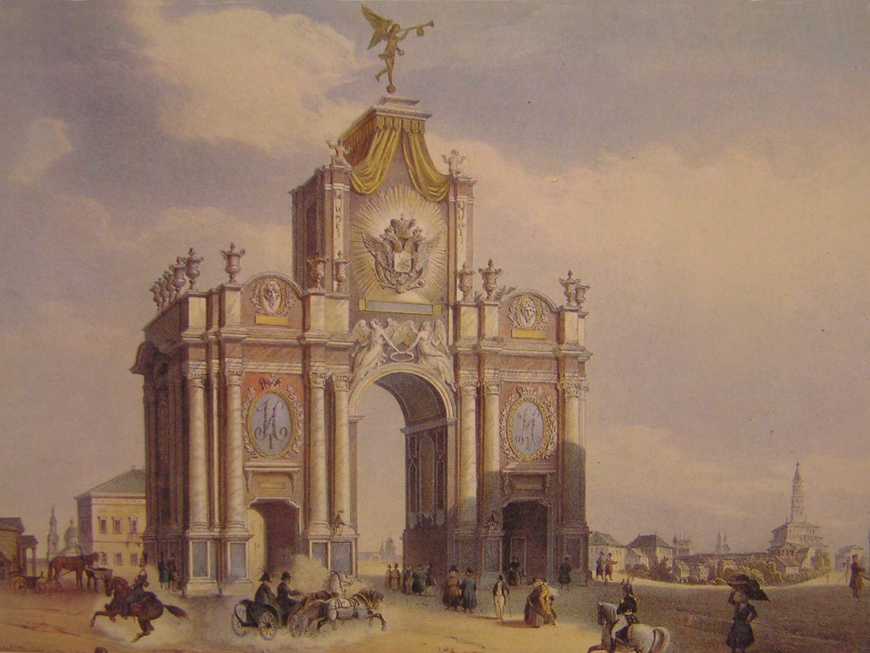 Rode poorten in Moskou door Jean Baptiste Arnout