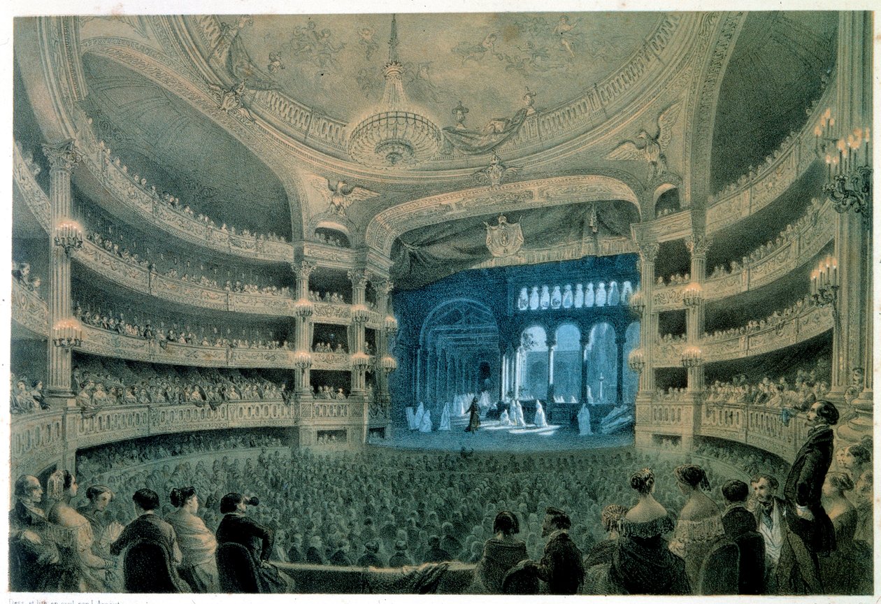 Zicht op de theaterzaal van de Opera Garnier door Jean Baptiste Arnout