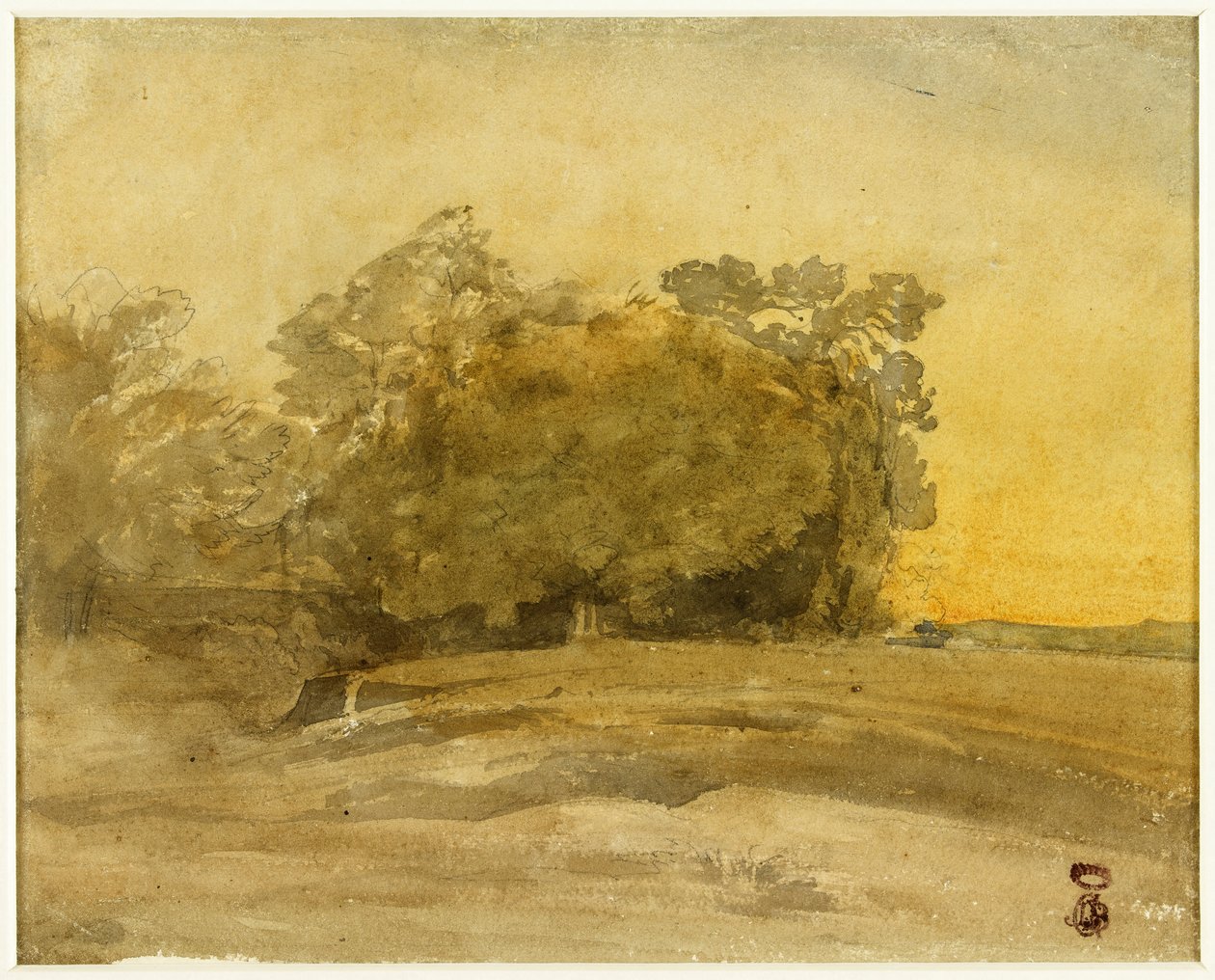 Landschaft (recto); Urteil des Salomon (verso) door Jean-Baptiste Carpeaux