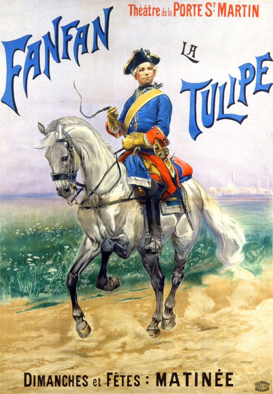 Fanfan la Tulipe, theater des Varietes, Parijs, ca. 1935 (affiche) door Jean-Baptiste Edouard Detaille