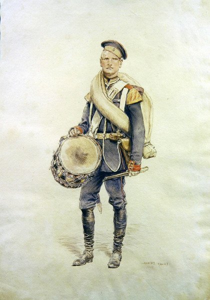 Portret van een trommelaar door Jean Baptiste Edouard Detaille