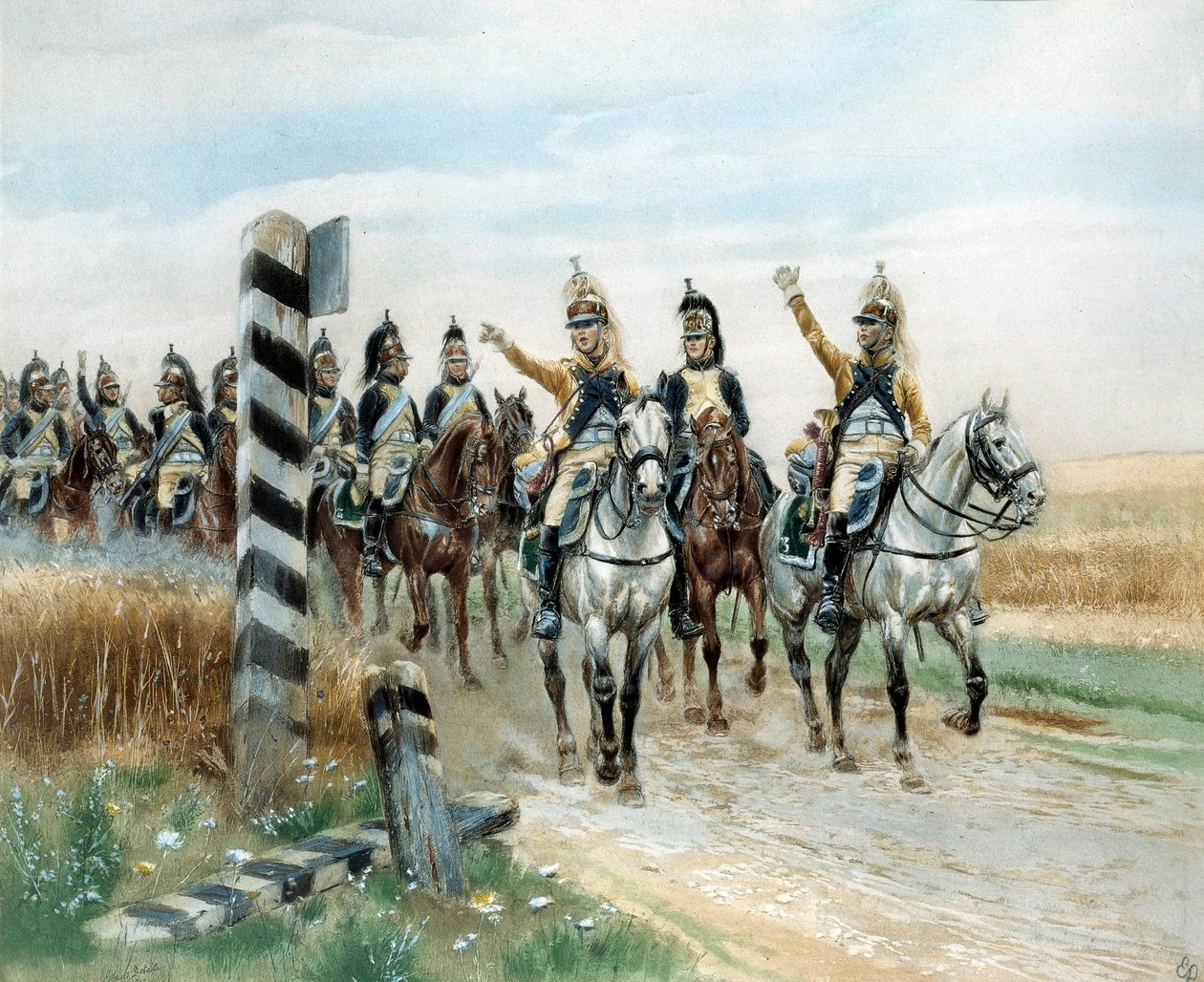 De grenspost, 23e Draak door Jean Baptiste Edouard Detaille