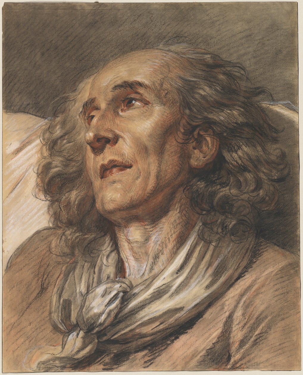 Buste van een oude man door Jean-Baptiste Greuze