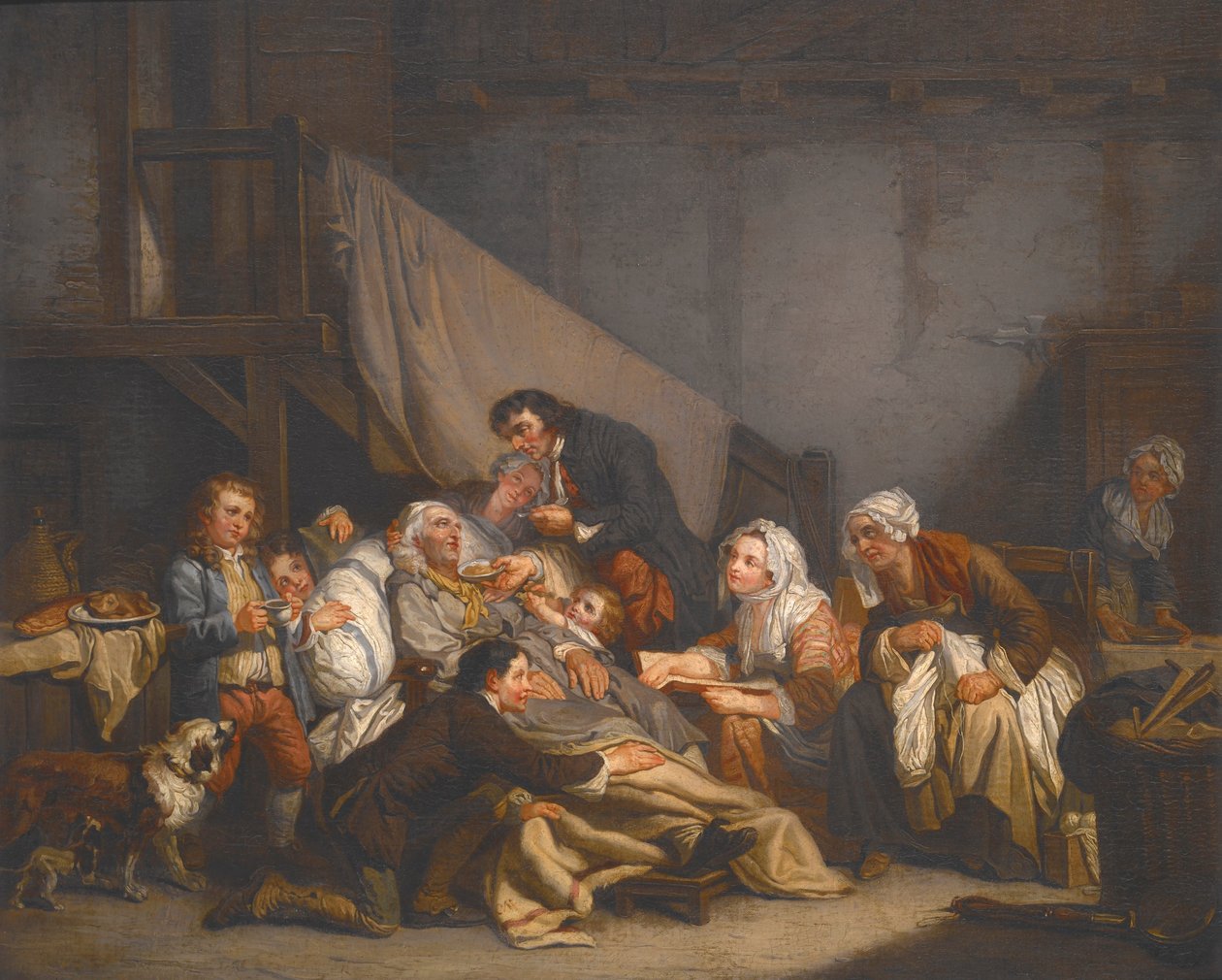 Dood van een oude man door Jean-Baptiste Greuze