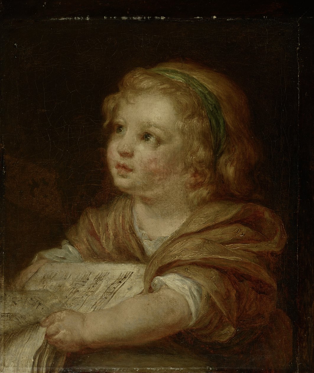 Meisje met muziekboek door Jean-Baptiste Greuze