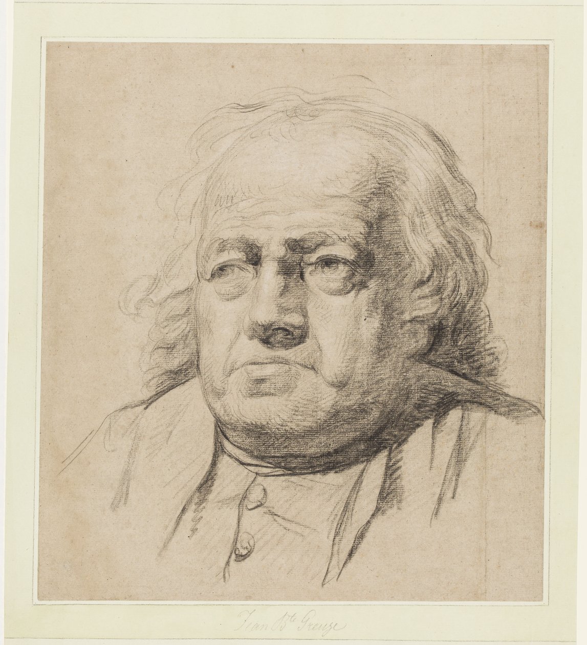 Portret van een oude man, halflichaamsportret door Jean-Baptiste Greuze