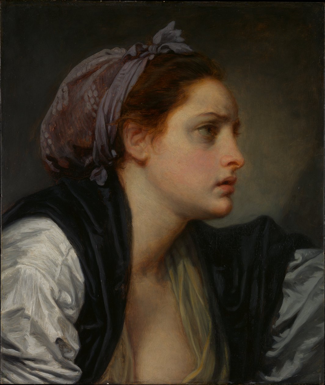 Studie naar het hoofd van een vrouw door Jean-Baptiste Greuze