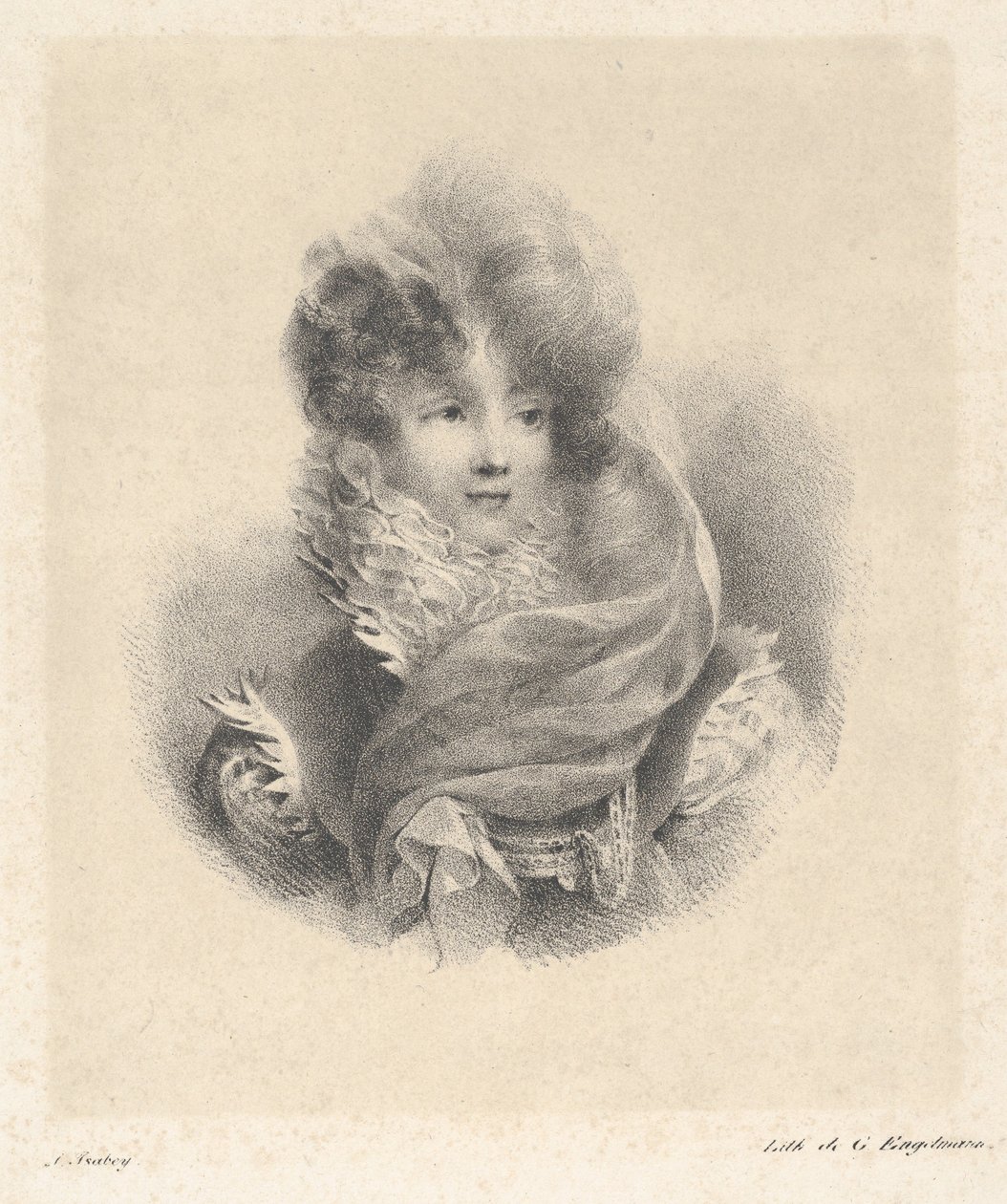 Portret van Mademoiselle de Pavant door Jean-Baptiste Isabey
