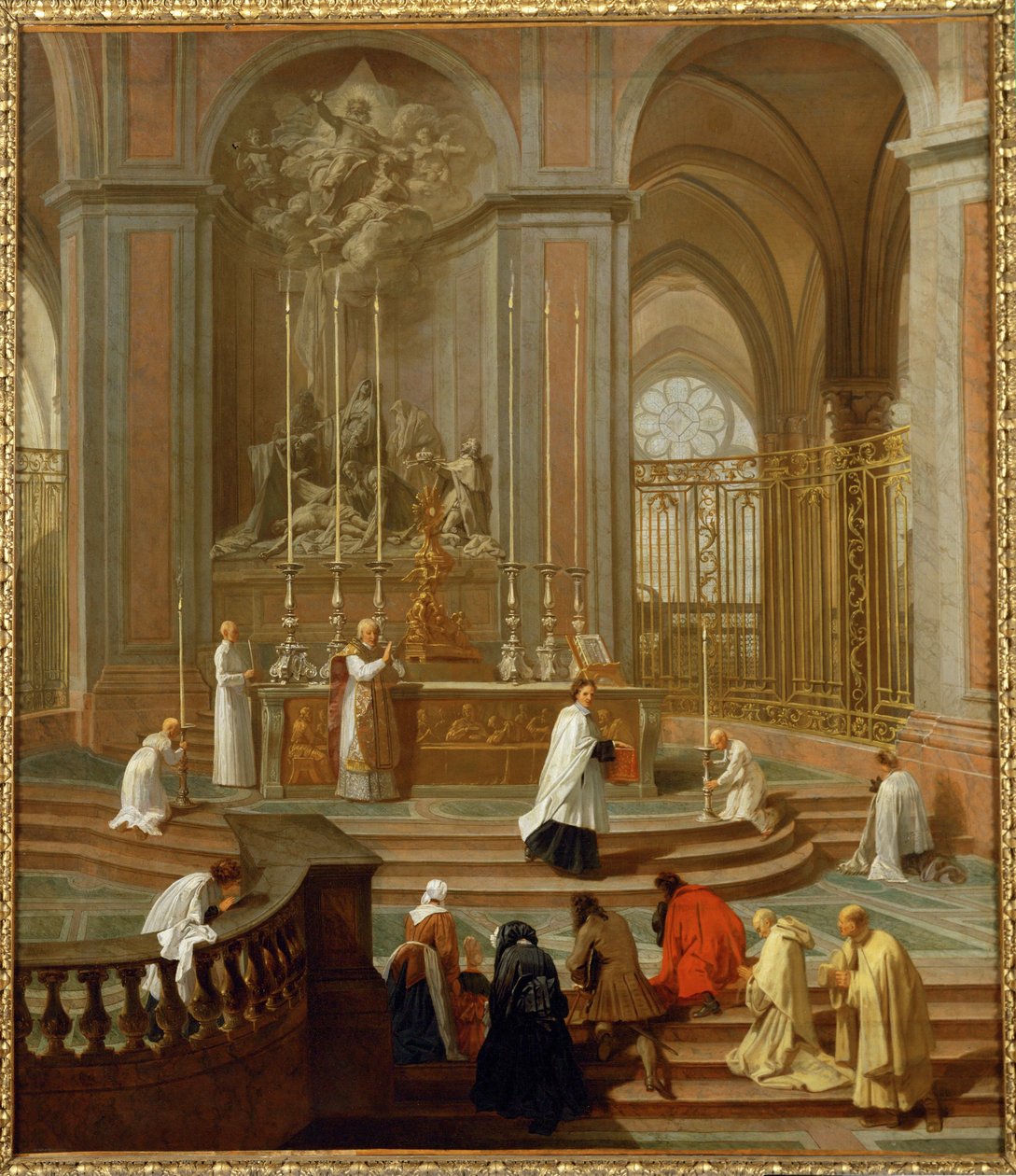 La messe du chanoine de La Porte ou Le maitre-autel de Notre Dame - Mis opgedragen door de kanunnik van La Porte of ... door Jean Baptiste Jouvenet
