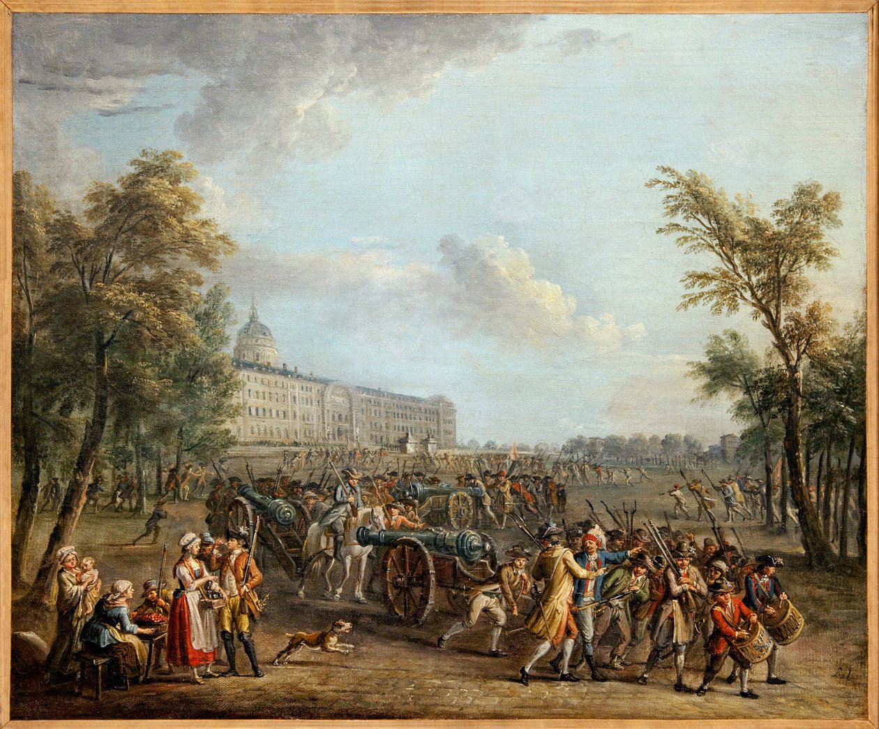 Plundering van wapens bij de Invalides, 14 juli 1789 door Jean Baptiste Lallemand
