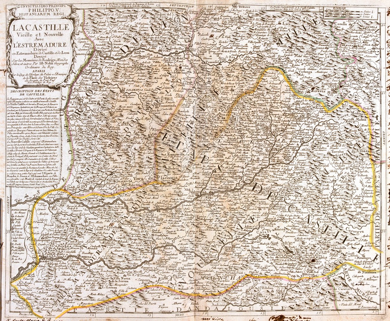 Castilië en León, La Rioja, Navarra, Aragon, Castilië-La Mancha, Extremadura, Madrid, Spanje door Jean Baptiste Nolin