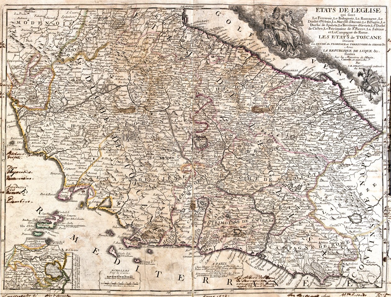 Emilia-Romagna, Toscane, Marche, Umbrië, Abruzzen, Lazio, Italië door Jean-Baptiste Nolin