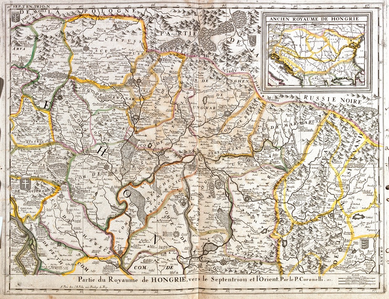 Hongarije, Slowakije, Oost-Roemenië door Jean Baptiste Nolin