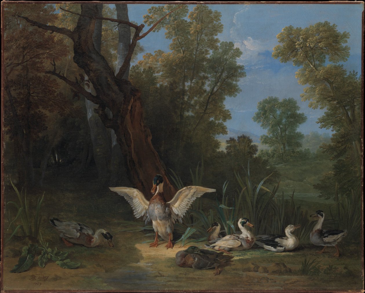 Eenden rustend in de zon door Jean-Baptiste Oudry