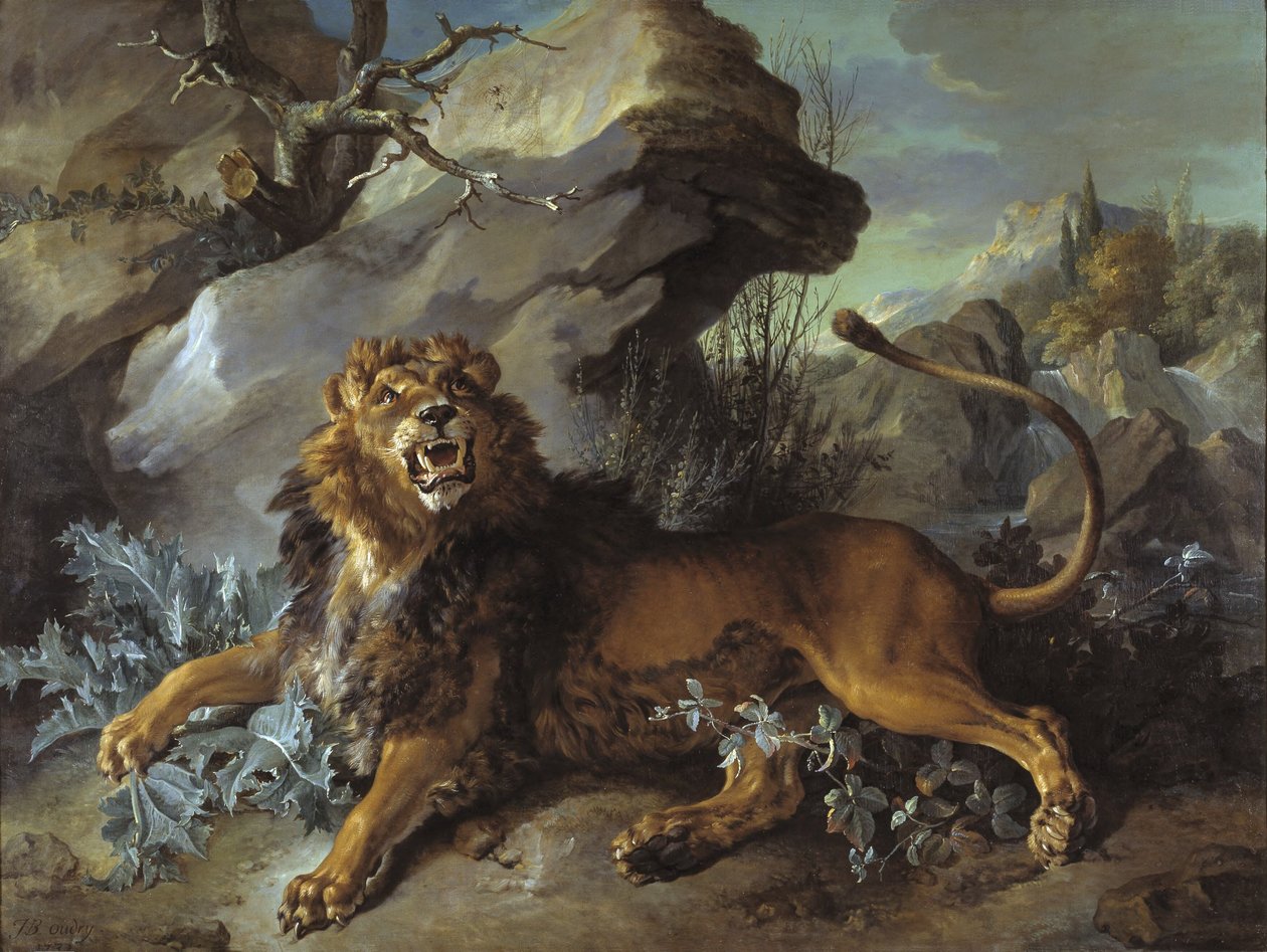 De leeuw en de vlieg door Jean-Baptiste Oudry