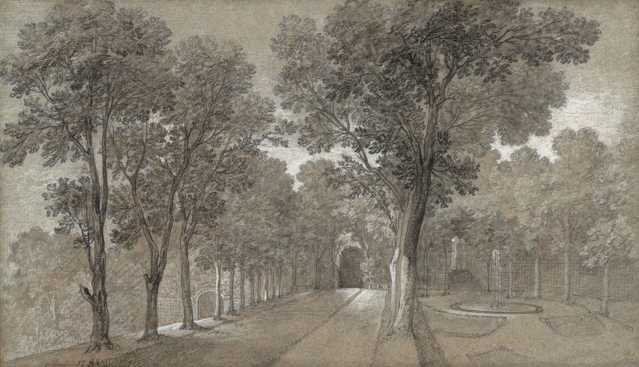 Uitzicht op het park in Arcueil door Jean-Baptiste Oudry