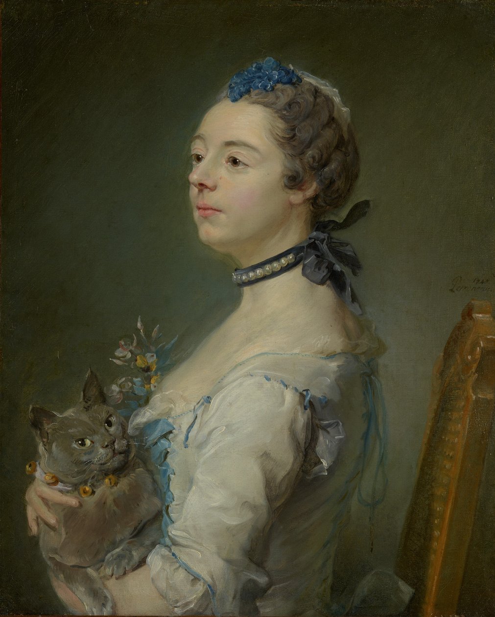 Magdaleine Pinceloup de la Grange, geboren de Parseval door Jean Baptiste Perronneau