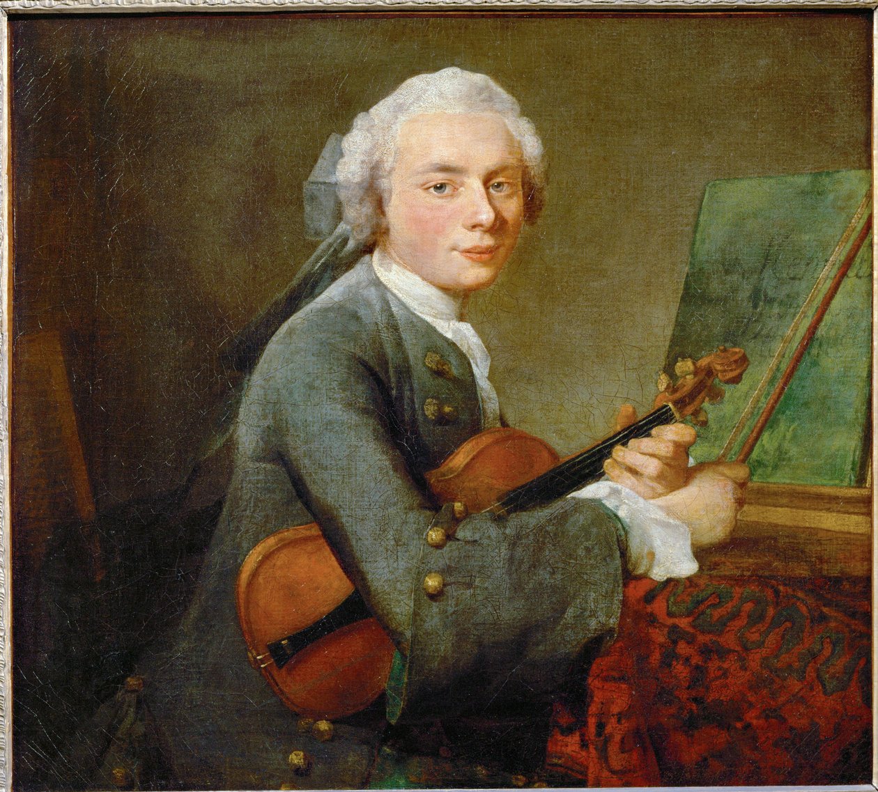 Le jeune homme au violon - jonge man met viool ... door Jean Baptiste Simeon Chardin