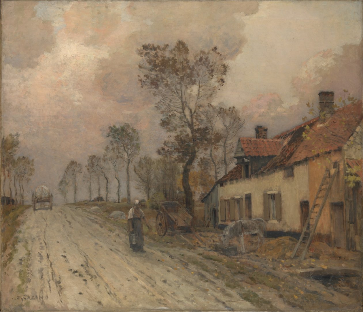 De Route Nationale bij Samer door Jean-Charles Cazin