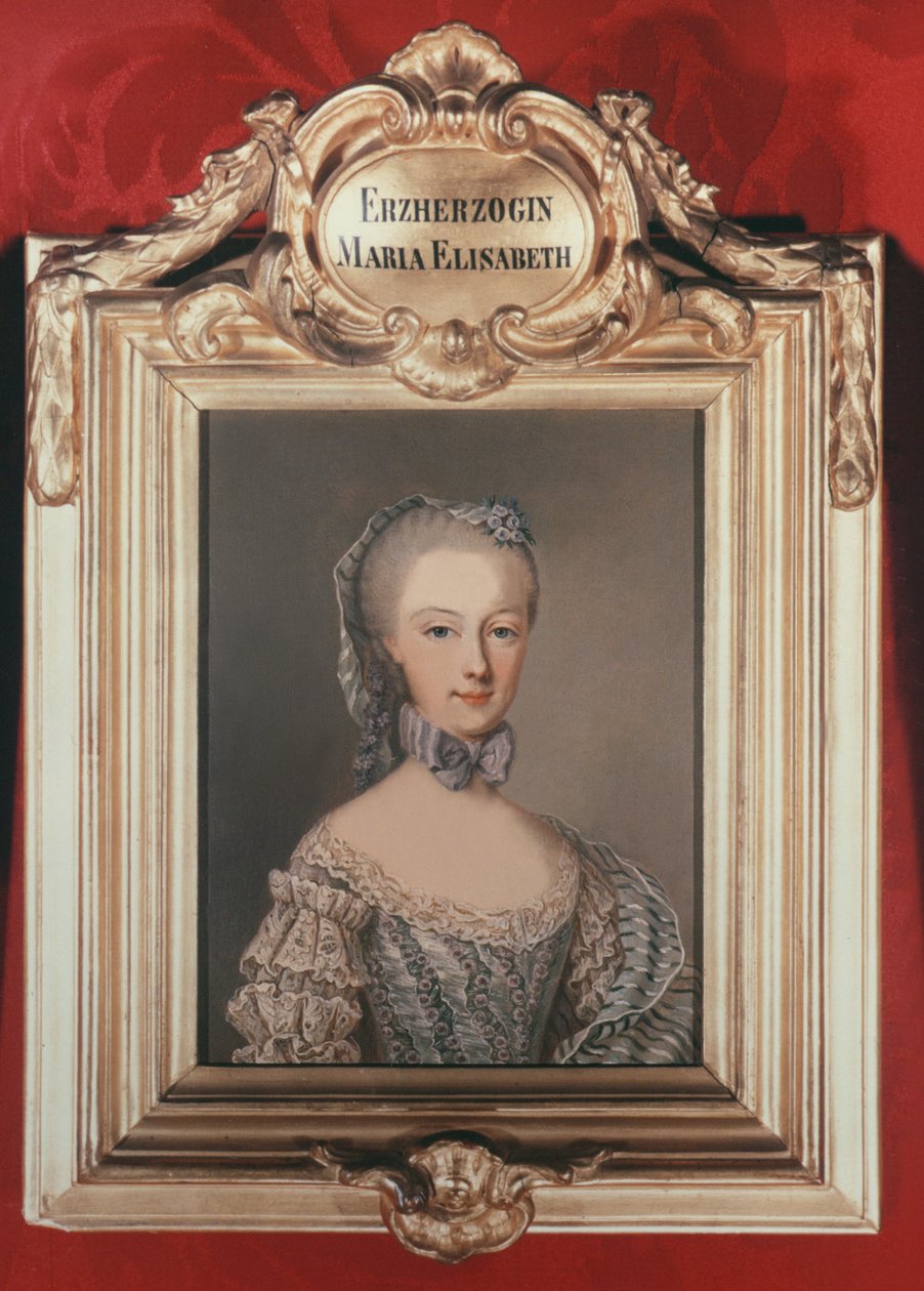 Aartshertogin Maria Elisabeth (1743-1808) dochter van Frans I en Maria Theresia van Oostenrijk, 1762 door Jean Étienne Liotard