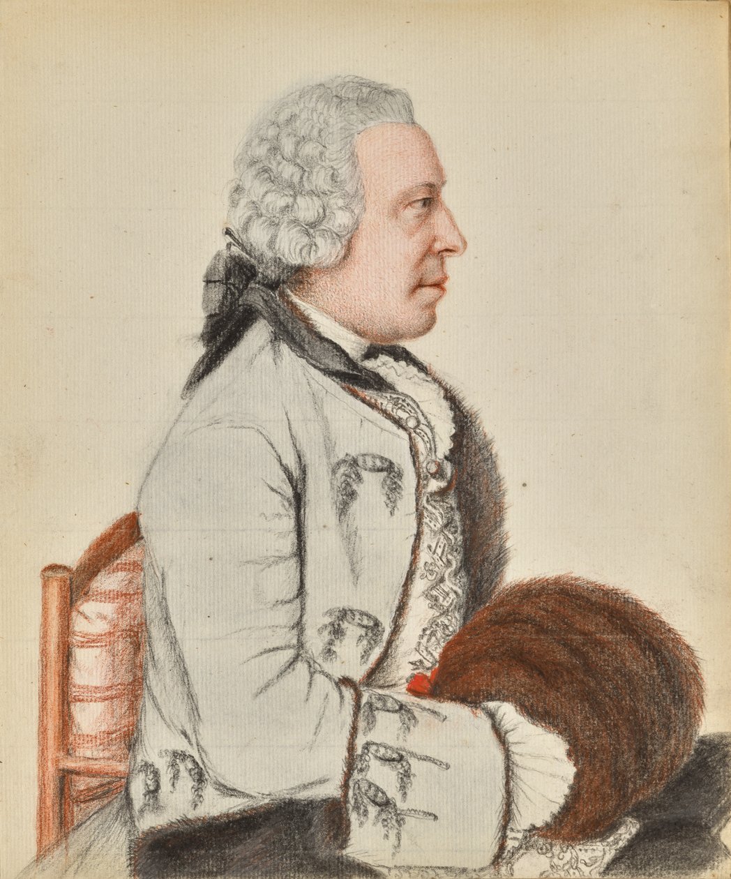 Portret van Charles Benjamin de Langes de Montmirail, baron de Lubières (recto); Portret van Charles Benjamin de Langes de Montmirail, baron de Lubières (verso) door Jean-Étienne Liotard