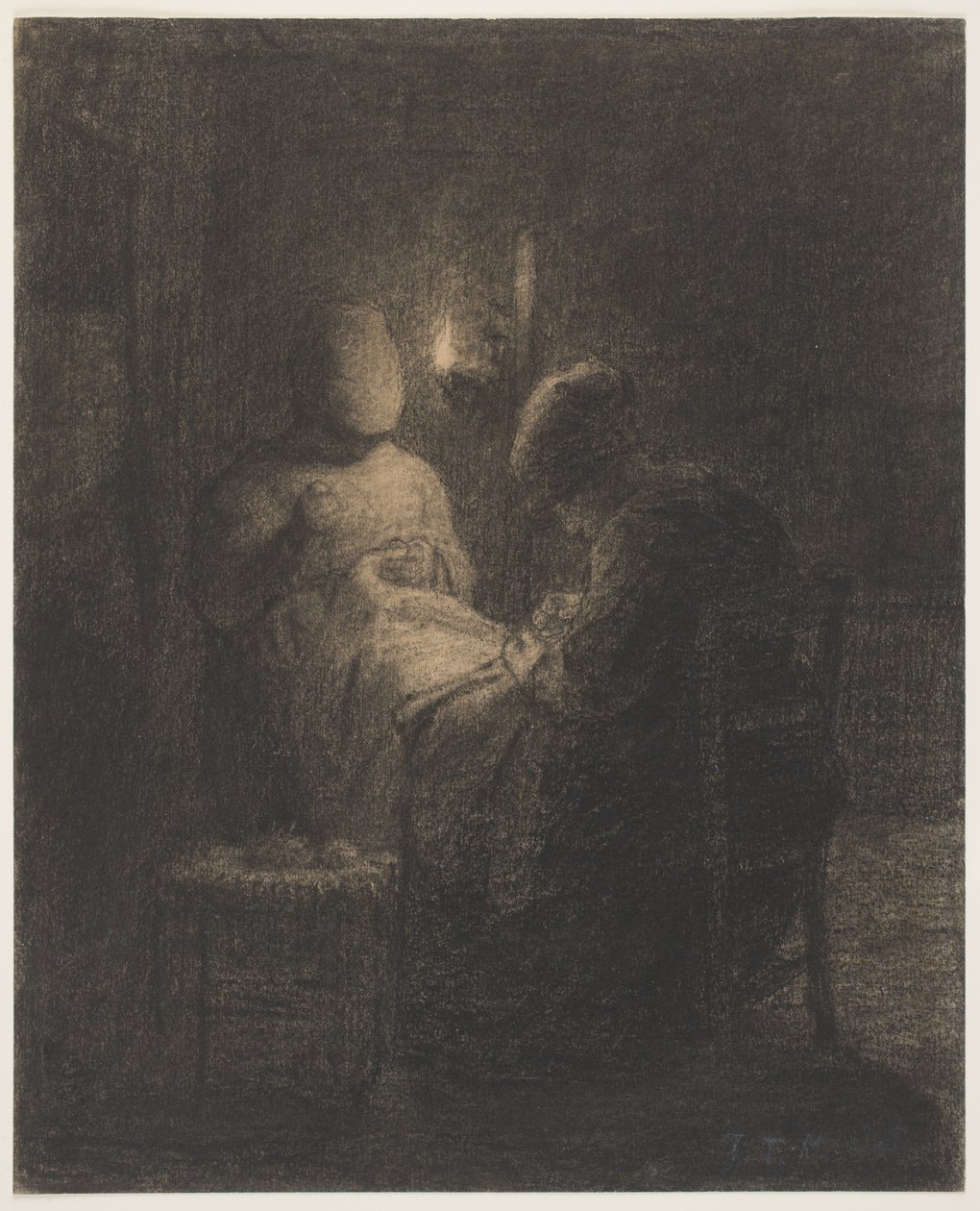 De Wake (Vrouwen die Naaien) door Jean Francois Millet