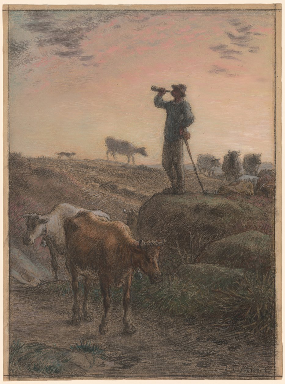 De koeien naar huis roepen door Jean-Francois Millet