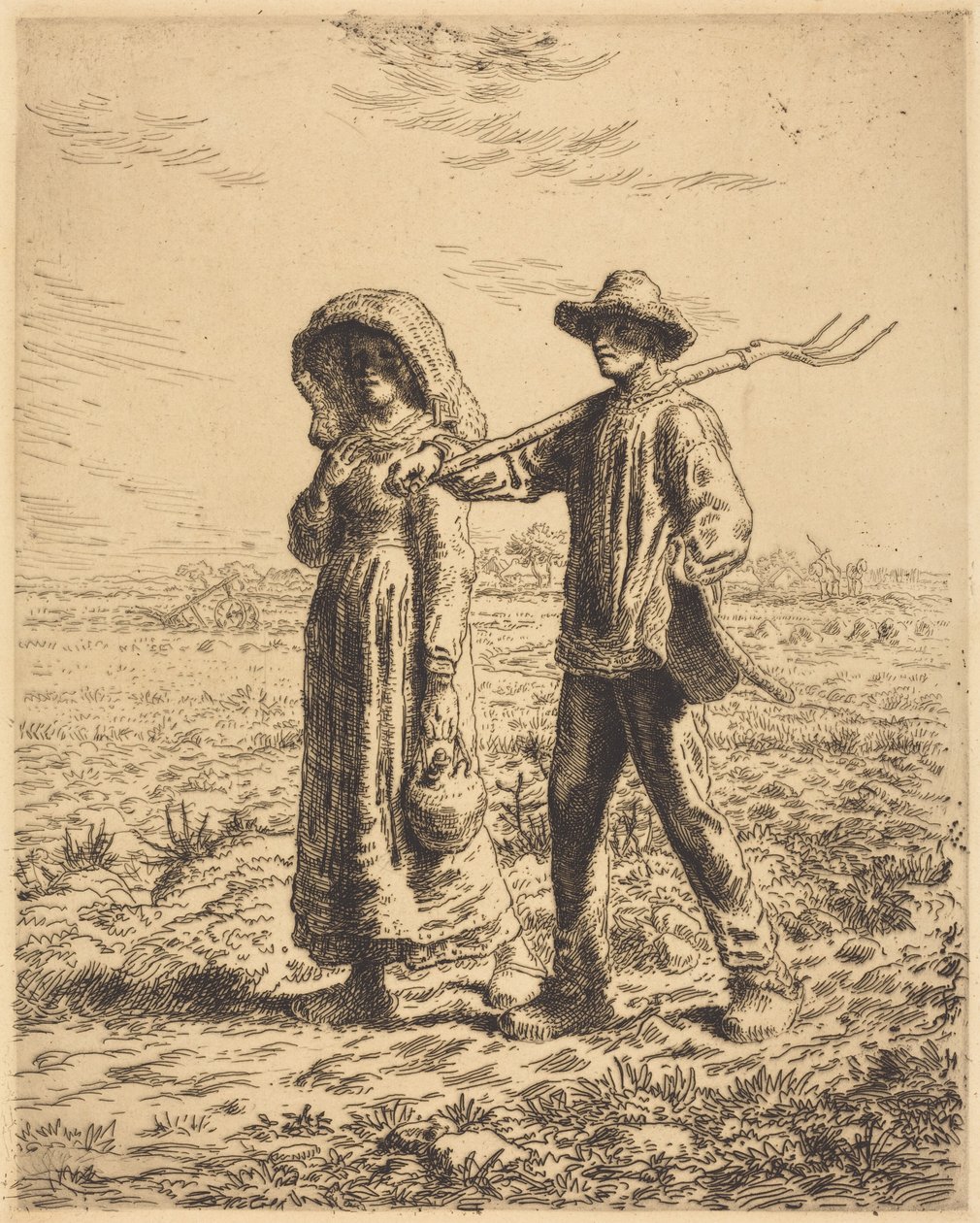Vertrek naar het werk door Jean-Francois Millet