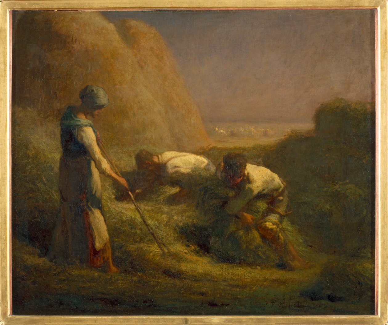 Les botteleurs de foin - The haymakers. 1850-1851 ... door Jean-Francois Millet