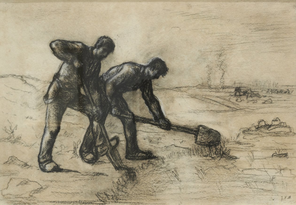 Die Gräber door Jean-Francois Millet