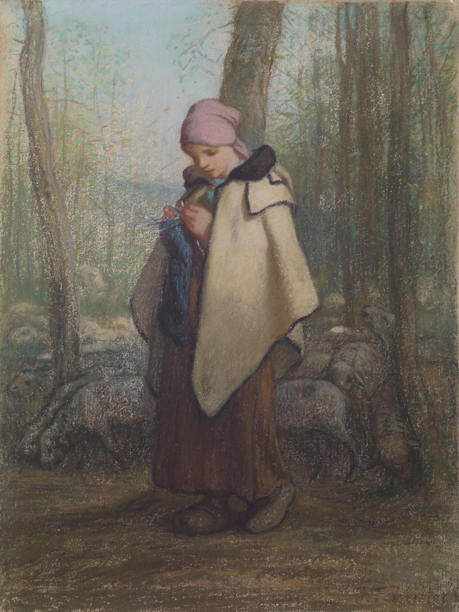 De Breiende Herderin door Jean-Francois Millet