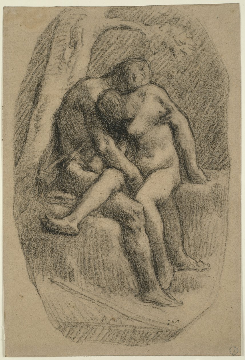 De geliefden door Jean-Francois Millet