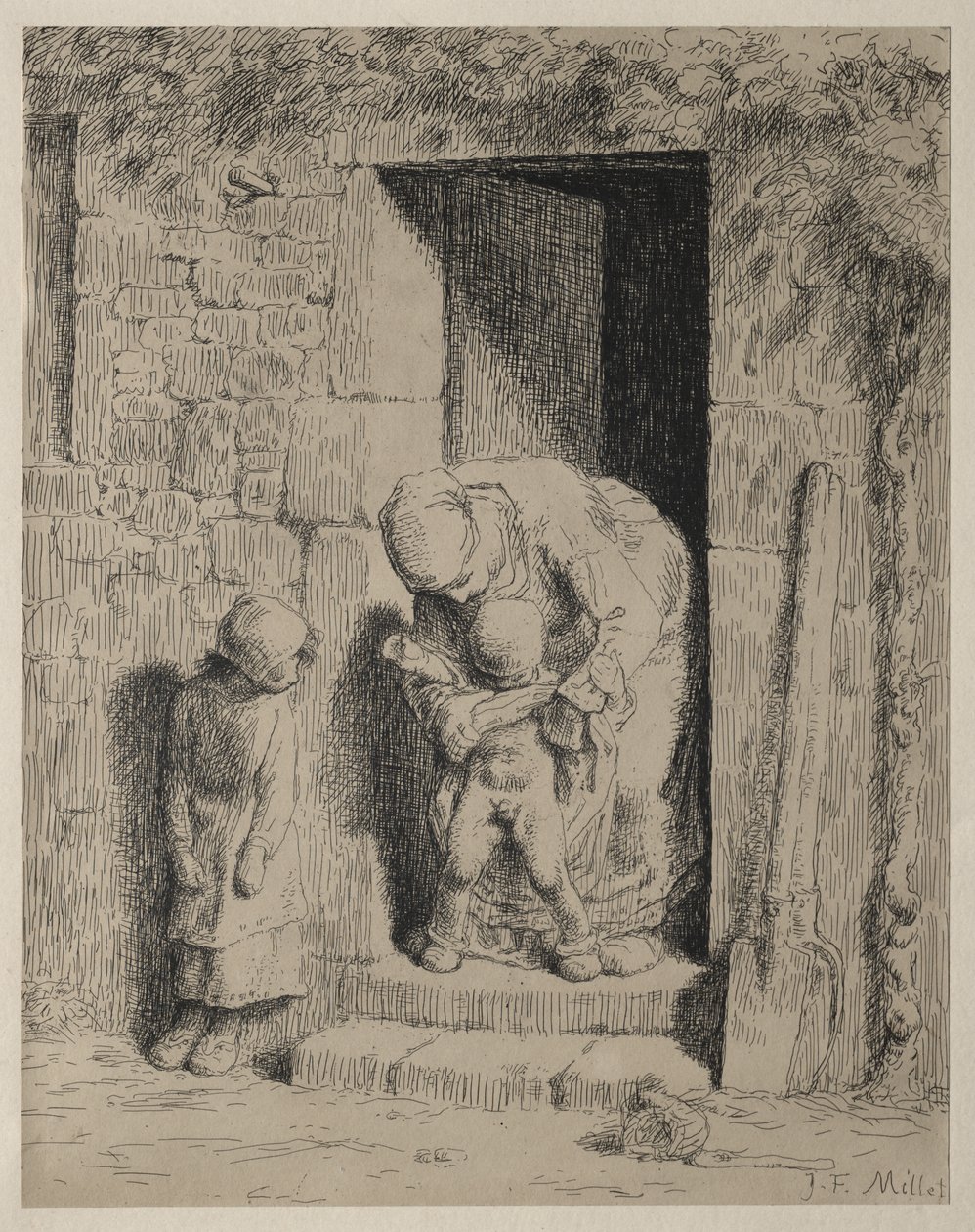 De Moederlijke Voorzorg door Jean-Francois Millet