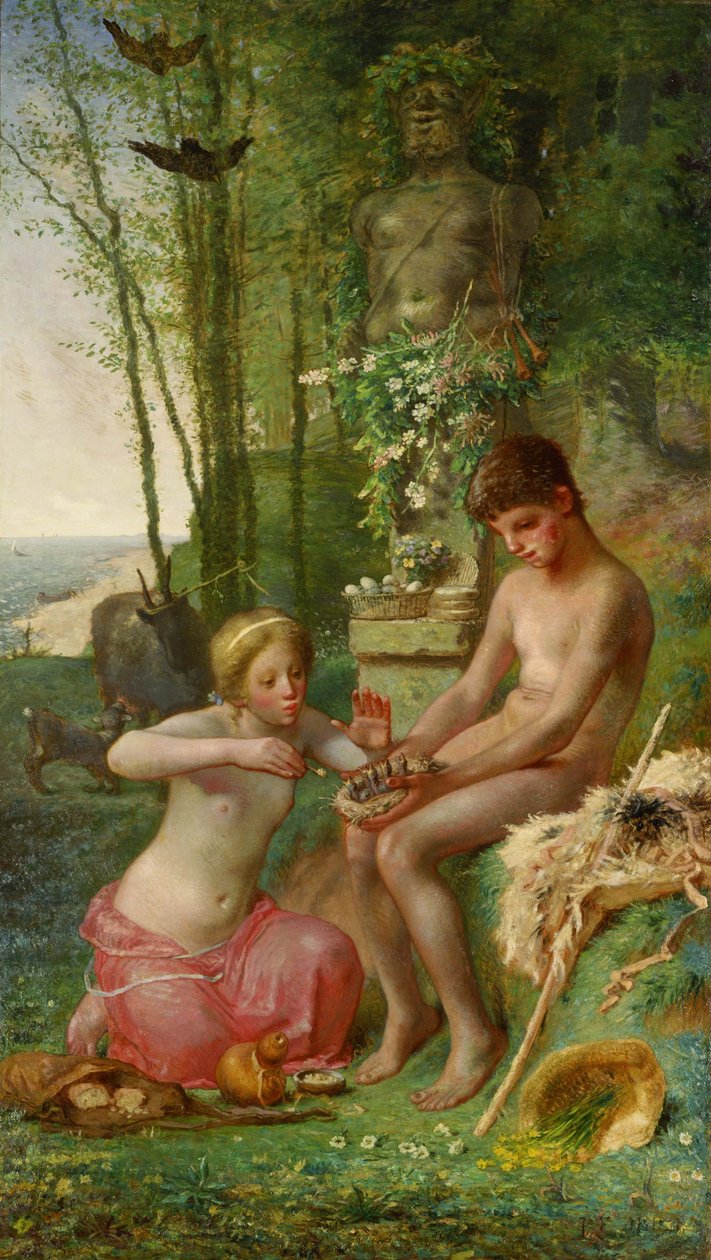 Lente (Daphnis en Chloë) door Jean-Francois Millet