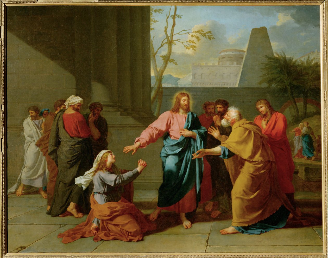 Christus en de Kanaänitische vrouw door Jean Germain Drouais