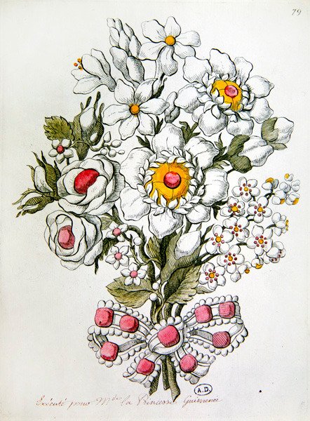 Boeket van edelstenen door Jean-Henri-Prosper (after) Pouget
