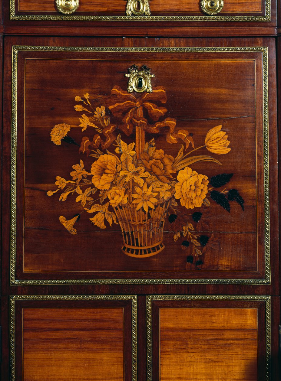 Bloemenmand (detail) door Jean Henri Riesener