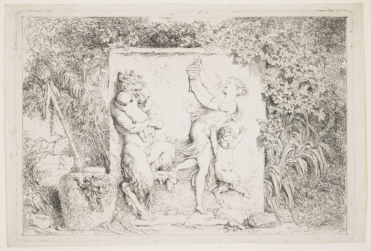 De Dans van de Satyrs door Jean Honore Fragonard
