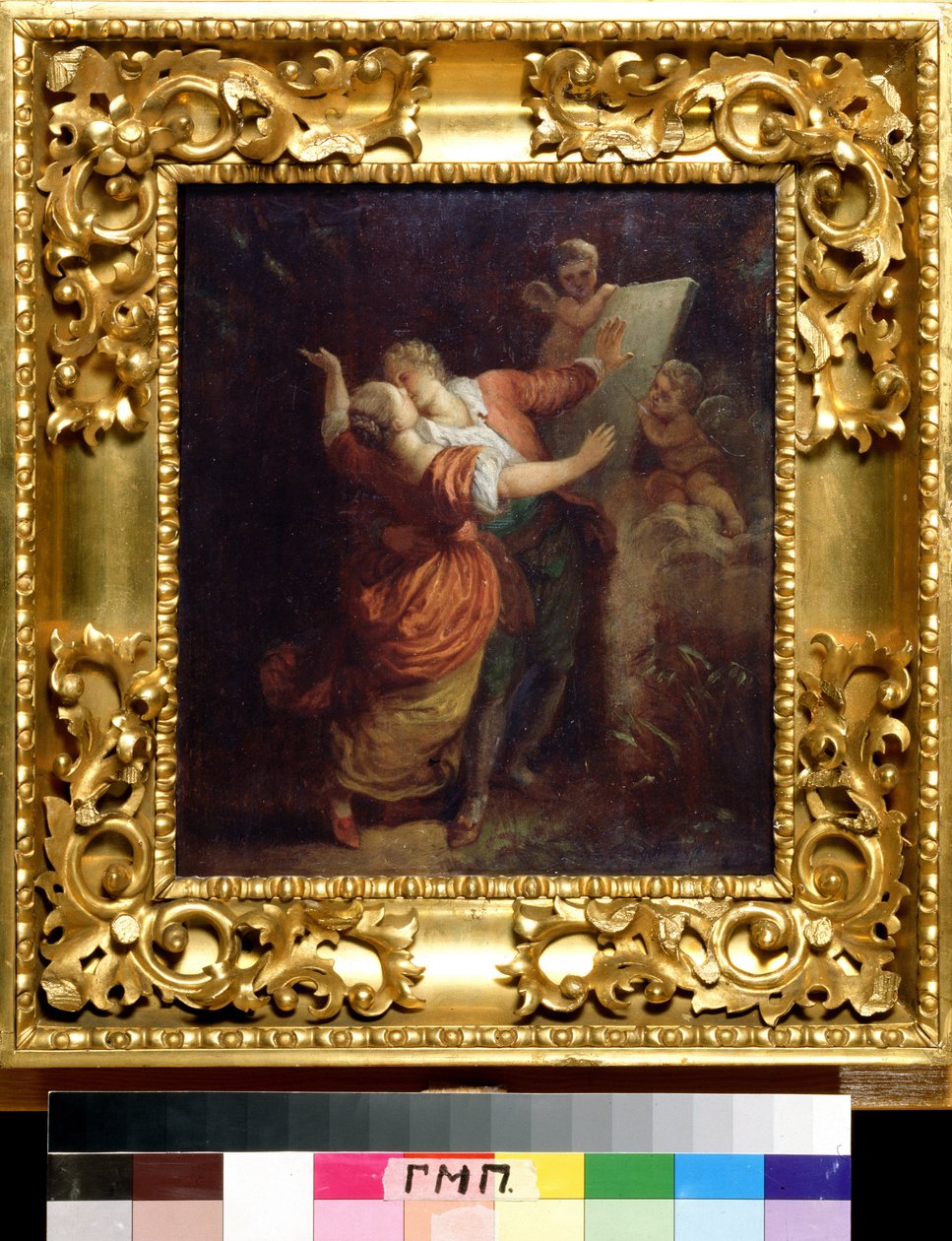 De eed van liefde door Jean Honore Fragonard
