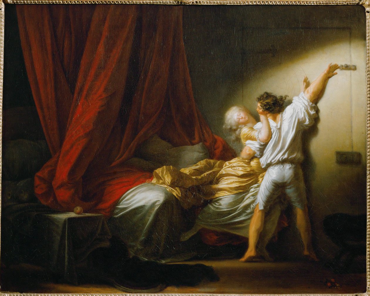 Le verrou - De bout c.1777 ... door Jean Honore Fragonard