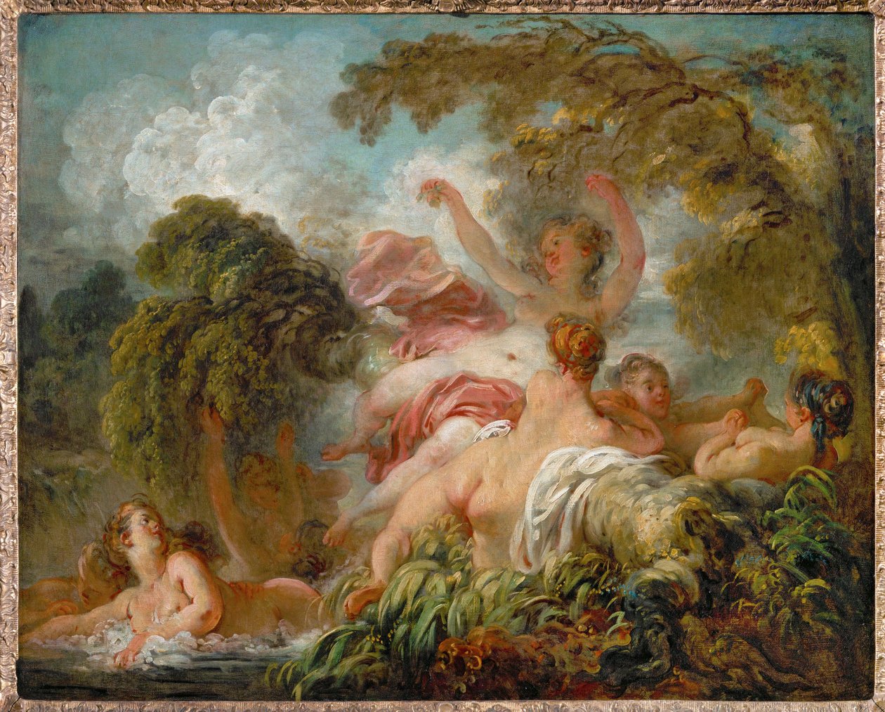 Les baigneuses. De baders ... door Jean Honore Fragonard