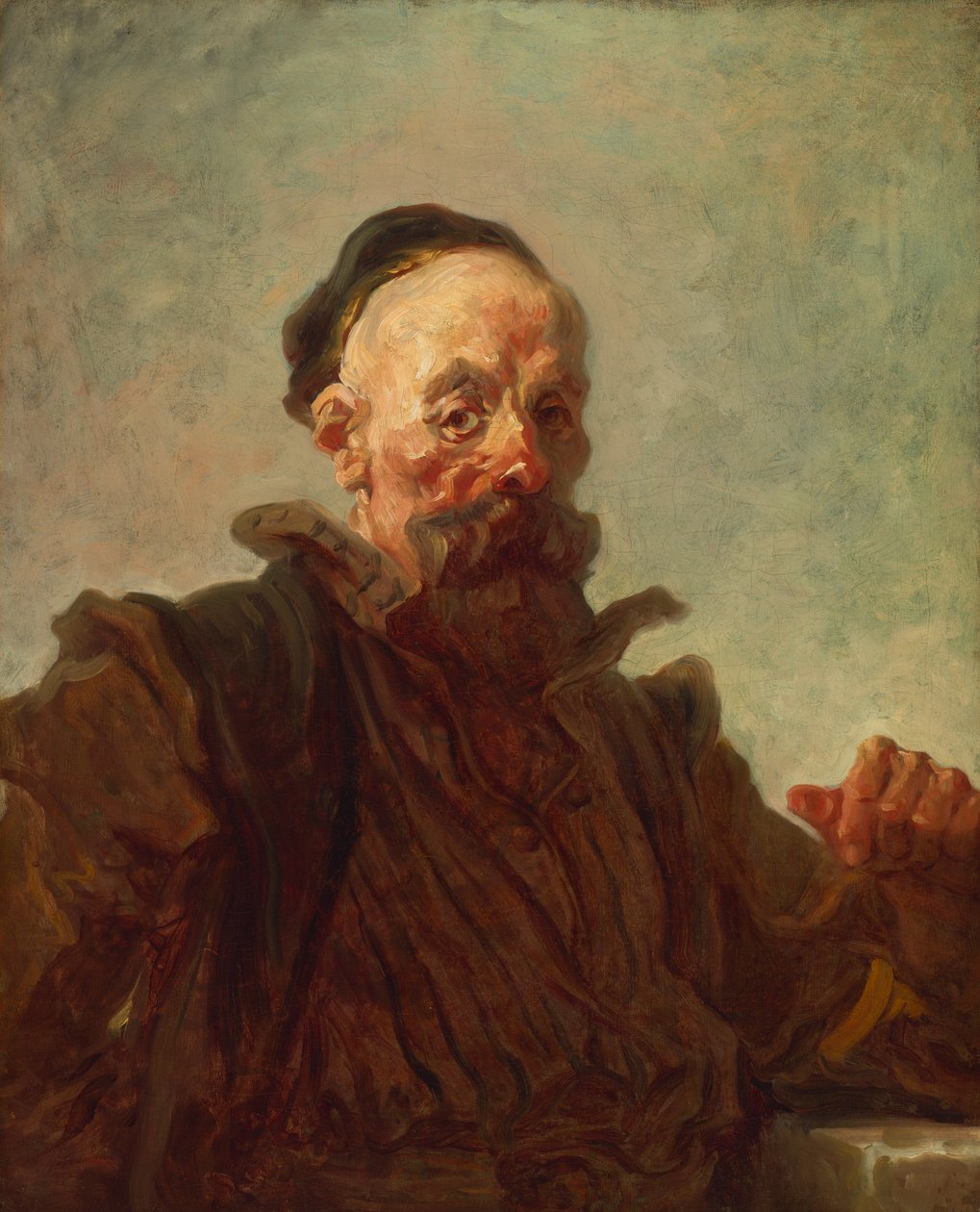 Portret van een man in kostuum door Jean-Honore Fragonard