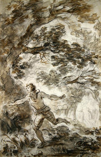 Ruggiero zoekt Angelica die zichzelf onzichtbaar heeft gemaakt door Jean-Honore Fragonard