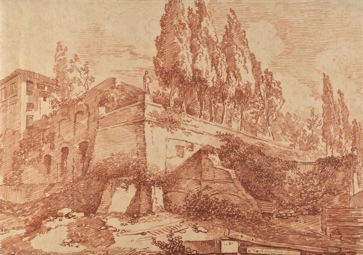Ruinen eines Kaiserpalastes, Rom door Jean-Honore Fragonard