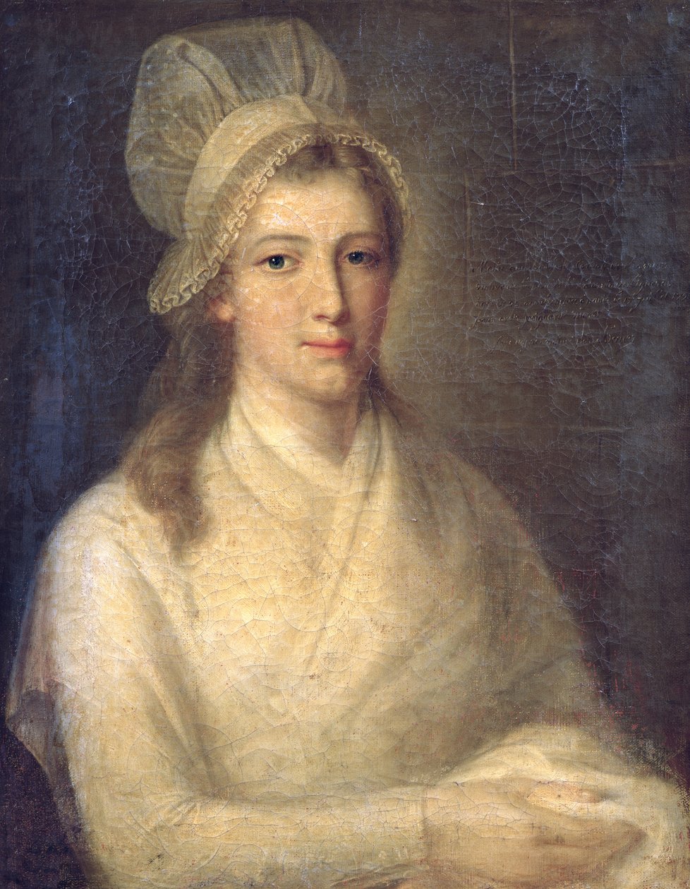 Charlotte Corday (1768-93) door Jean Jacques Hauer