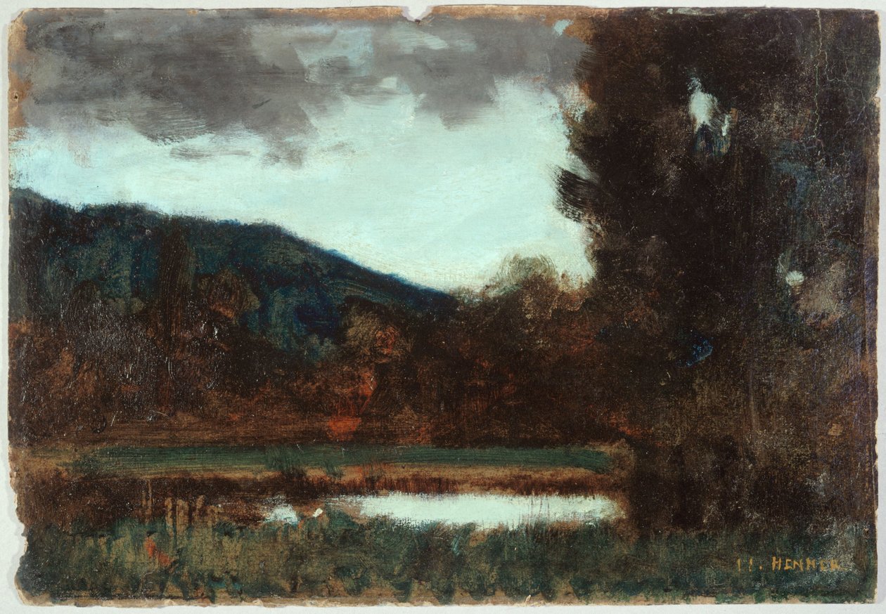 Landschap van de Elzas, schemering, tussen 1879 en 1888 door Jean-Jacques Henner